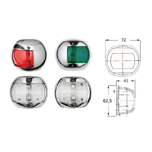 Luce di navigazione EVOLVED a LED per montaggio orizzontale - OSCULATI